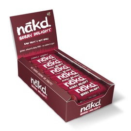 Nakd Bars, Berry Delight Raw Fruit and Nuts, Gluten Free, Vegan, 18 Count