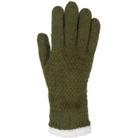styleBREAKER 09010040 Women's Warm Winter Gloves with Rice Grain Pattern and Fleece, Thermal Knitted Gloves, Finger Gloves, olive