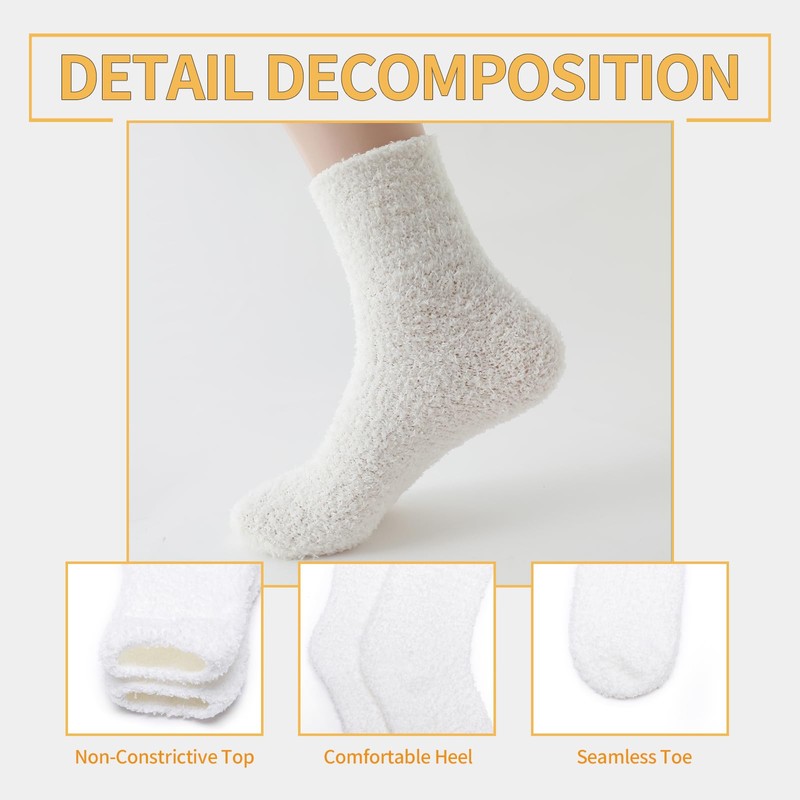 TOCONFFON Women's Cuddly Fluffy Socks, Soft Socks, Plush Socks, 5,
