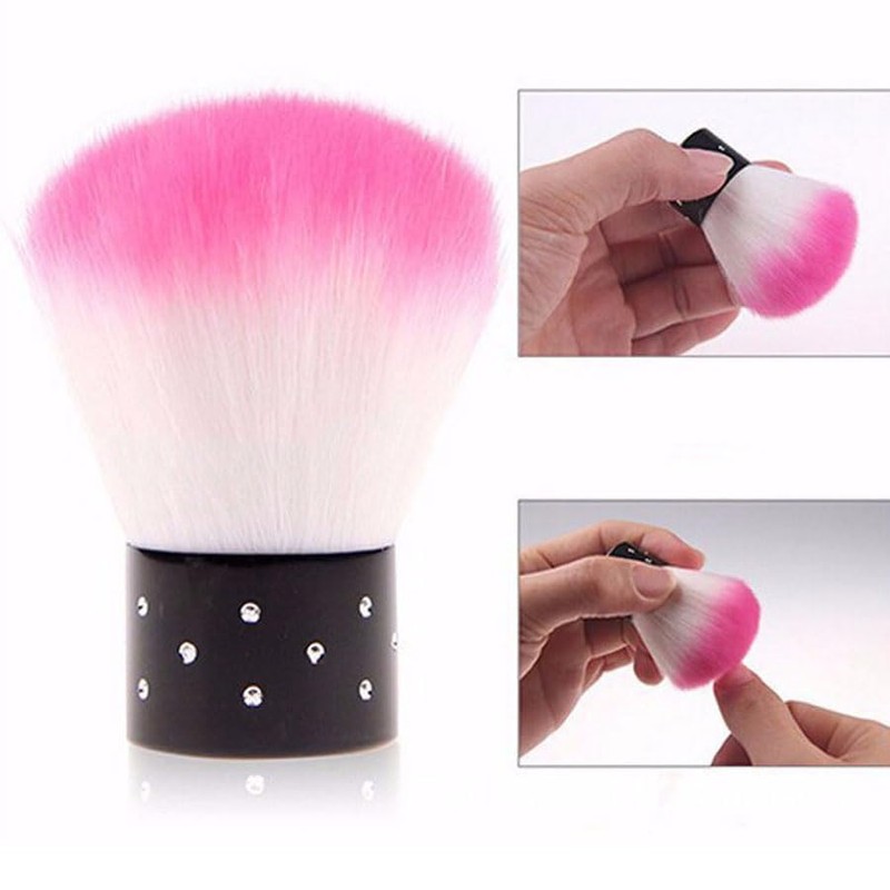 Linogel Nail Dust Plush, Pink, 1 Piece, Dust Brush, For