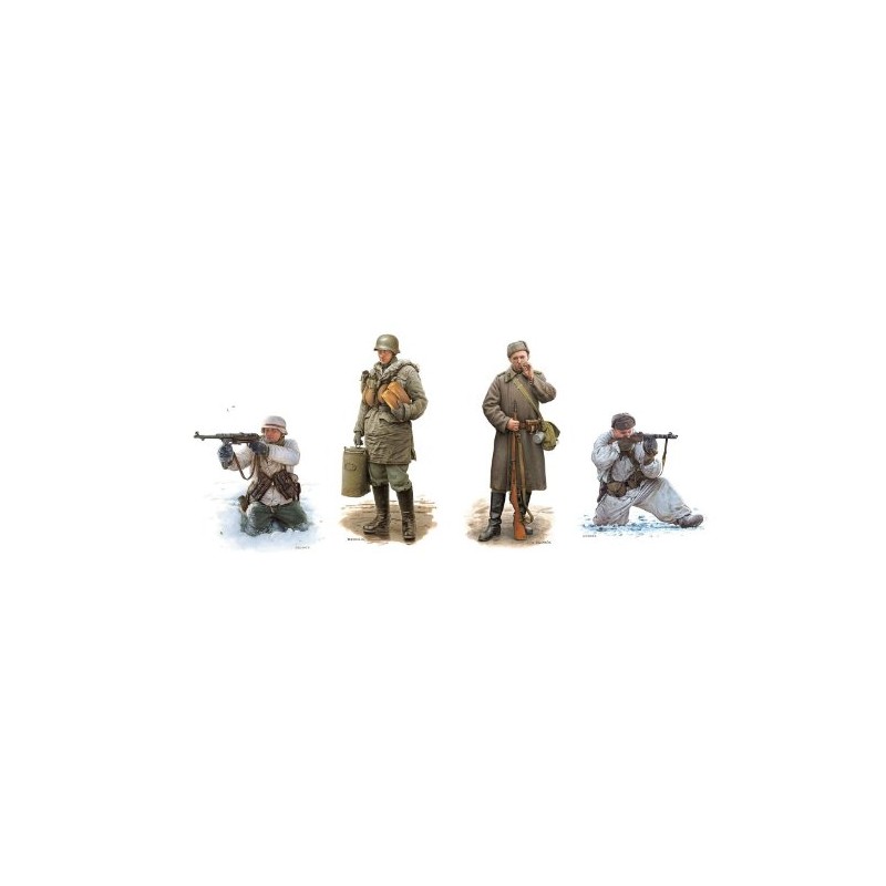 Dragon Models Battle of Kharkov 1943" Model Kit, 4 Figures