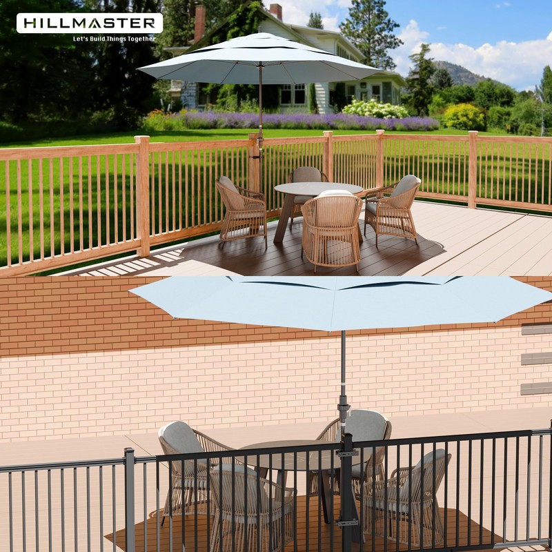 Patio Umbrella Holder Parasol Holder for Deck Railings Outdoor Umbrella