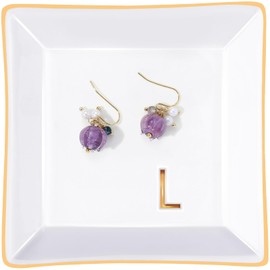 Titanape Ceramic Trinket Dish, Decorative Jewelry Trinket Tray for Rings Earrings Necklaces Bracelet Watch Keys, Birthday Mother's Day Christmas Gift for Women, White(L)