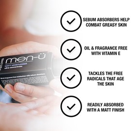 men-ü MATT FACE MOISTURISER up to 120 applications Ultra-Concentrate Mens Moisturiser -Use on the Face and Neck for Matt/Smooth & Firm Surface, 1 count