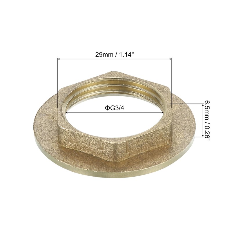 uxcell G3/4 Pipe Fitting Hex Flange Lock Nut Locknut Female