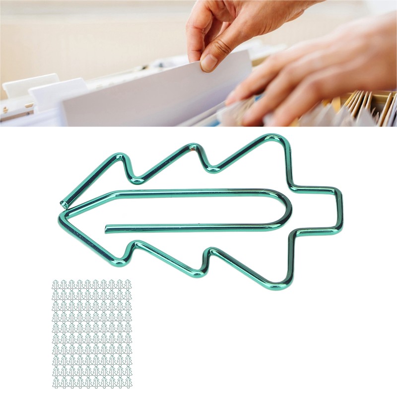 100Pcs Paper Clips Cute Unique Tree Shape Electroplating Process Lightweight