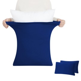 (Ultra Soft & Elastic) 2 Piece Set of 2 Pillow Covers 16.9 x 24.8 x 27.6 inches (43 x 63 - 50 x 70 cm), Pillow Cover, Envelope Type, 3D Stretch, T-shirt Material, Cotton Touch, Smooth Texture, Antibacterial, Odor Resistant, Sweat Absorbent, Quick Drying,