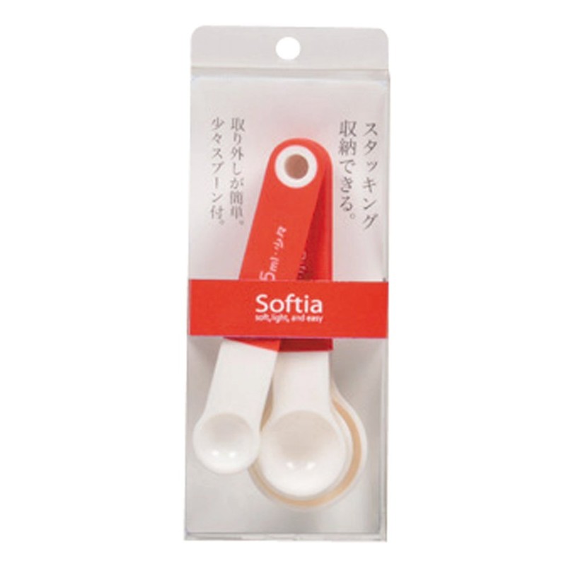 PEARL METAL Softia Measuring Spoon with Small Spoon, 4P Set,