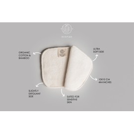 Ecotao 7 Reusable Natural Makeup Remover Wipes Washcloths for Cleansing, Hydrating Double Sided Pads (Pack of 7) + Bamboo Box (Pink)