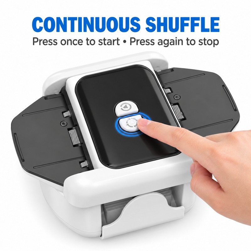 Rechargeable 2 Deck Automatic Card Shuffler, 1200mAh Cordless Electric Card