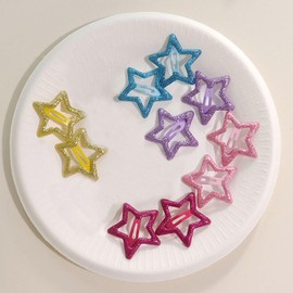 Hair Clip, Star-shaped, 10-piece Set, Colorful, Cute, Bangs, Hair Ornament, Hair Accessory, Hair Clip, Fireworks, Birthday, School Entrance Ceremony, Coming of Age Ceremony, Recitals, Weddings, Gift