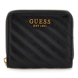 GUESS Sela Small Zip-Around Wallet, Black Floral Print, One Size