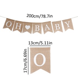 Tabanzhe Baby Shower Decoration-Vintage Welcome Baby Bunting Banner Rustic Oh Baby Letter Garland Decorative Supplies for Baby Shower Birthday Party Celebration Decoration