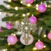 RAZ Imports Cross with Circle Gem Ornament, 5" Gold and