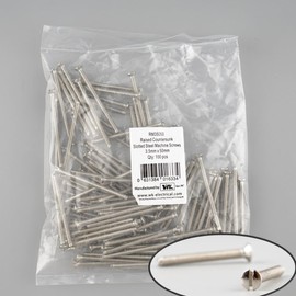 Machine Screws 100pcs for UK Wall Sockets - Raised Countersunk Slotted Steel - Pack of 100 (M3.5 x 50mm)