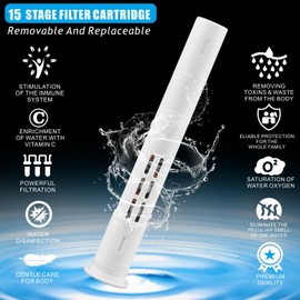 Duschkopf mit Filter, Voolan Hochdruck Duschbrause, Abnehmbarer Brausekopf mit 9 Strahlarten, Handbrause zum Filtern von Gerüchen Verunreinigungen Schwermetallen aus Wasser