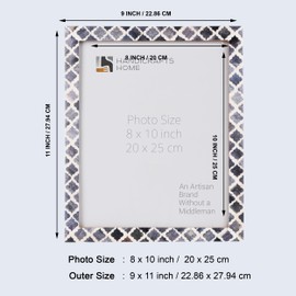 Handicrafts Home 8x10 Picture Photo Frame Moorish Damask Moroccan Art Inspired Vintage Wall Décor Gift Frames GREY – Christmas Gifts
