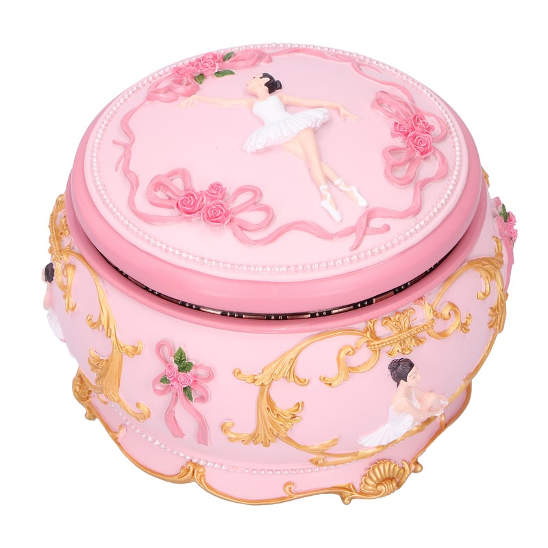 LED Music Box Figurine Rotation Exquisite Music Box Home Decoration