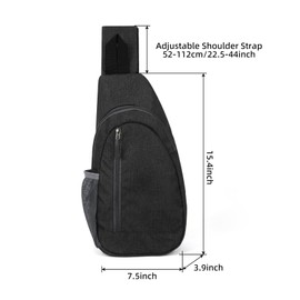 Valleycomfy Crossbody Sling Backpack Cross Body Shoulder Travel Bag Hiking Daypack Black