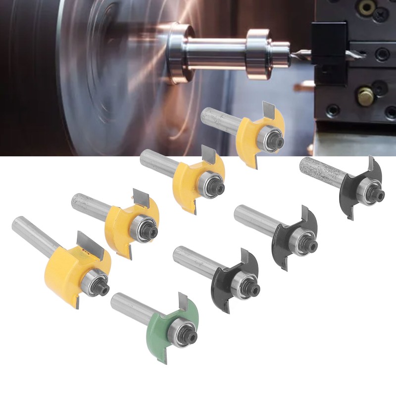 8Pcs Router Bit Groove Cutter Bit Set T Shape Wood