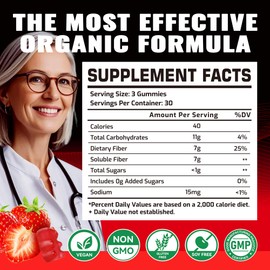 DANEW Pro Prebiotic Fiber Gummies for Adults, 7G Extra Strength, Zero Sugar Added, 90 Pectin Based Gummies, Digestive Health & Regularity Support-Strawberry