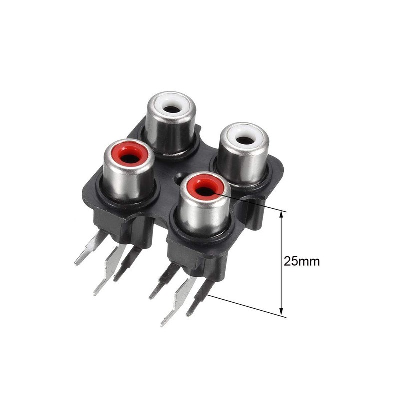 sourcing map PCB Panel Mount 4 RCA Socket Female Jack