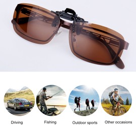 Besgoods Polarized Clip-on Sunglasses Flip up Glasses Plastic Lenses Outdoor Fishing Sports