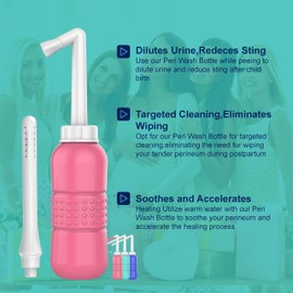Peri Bottle for Postpartum Care Upside Down Bottle for Perineal Cleansing and Recovery Postpartum Essential Vaginal Douche Intimate Wash for Women,Portable Travel Bidet Sprayer for Women