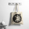 Sun and Moon Eclipse Hipster Tattoo Large Print Tote Shoulder