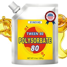 Polysorbate 80 (8 oz) - Sorbitan Oleate, Cosmetics Grade - Premium Emulsifier & Solubilizer for DIY Skincare, Bath Bombs, Cosmetics, Lotions, and Essential Oils - Gentle on Skin (8 Ounces)