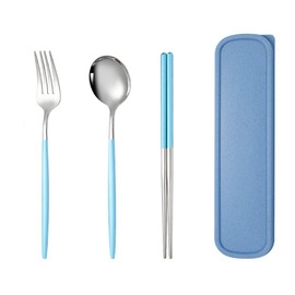 Cutlery Set, Stainless Steel, Chopsticks, Fork, Spoon, 3-piece Set, with Case, Combination Set, Outdoor, Portable Tableware Set, Hygiene, Students, Adults, Tableware Set, For Lunches, Work, School