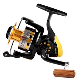 Diwa Spinning Fishing Reels for Saltwater Freshwater 1000 2000 3000 4000 5000 6000 Series Fishing Spool Left/Right Interchangeable Trout Carp Spinning Reel Light and Smooth (4000-Black)