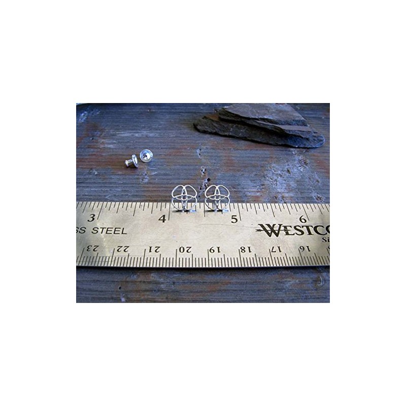 Celtic Knot Stud Earrings Oxidized Sterling Silver Handmade in USA