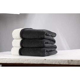 RALYSUN Electric Heated Blanket Twin Size 62"x84" - Dual-Sided with Microplush & Sherpa Fabric, 4 Heat Settings & 10 Hours Auto Off, Machine Washable - Iron Gray