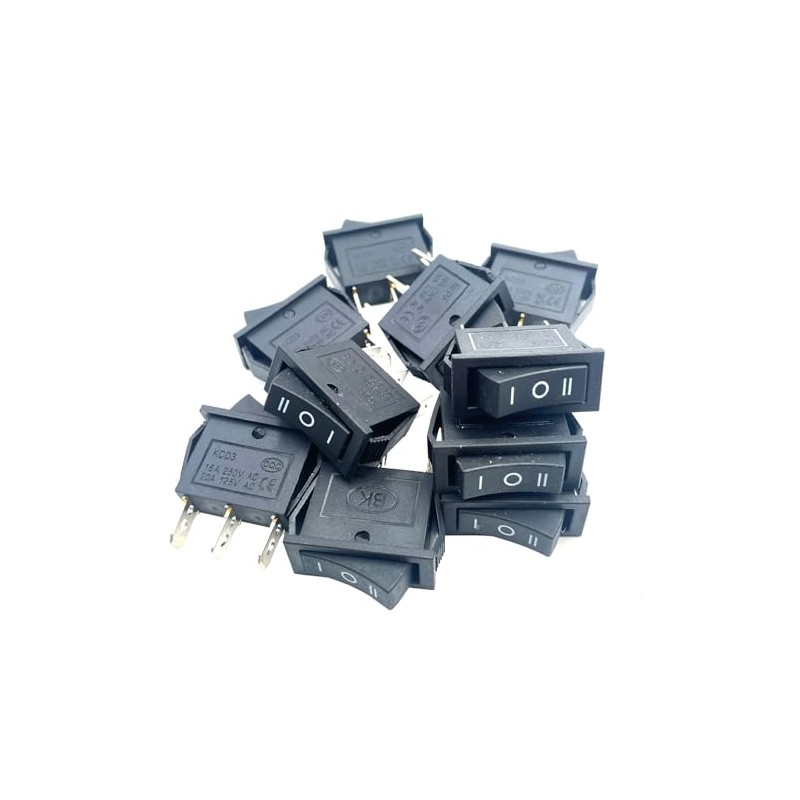 12 Pieces Rocker Switch 3 Pins 3 Position Latch On/Off/On
