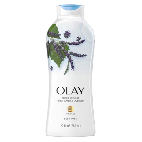Olay Body Wash Fresh B3 Birch Water & Lavender 22 Ounce (650ml) (Pack of 3)