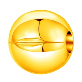 Round stopper Clip Charm 925 Sterling Silver Clip Beads for Bracelet（Gold Plated）