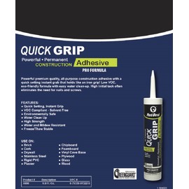 Red Devil 0696 Quick Grip Construction Adhesive, 9 fl oz, White, 1 Pack