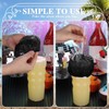 Baderke 100 Pcs Scrunchie Drink Covers Bulk Disposable Plastic Covers