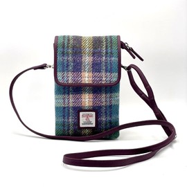 maccessori Harris Tweed Mini Cross Body Bag (Green/Purple Plaid)