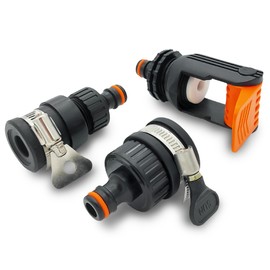 MaJoCompTec® ALLCONNECT Universal Tap Connection Set, Adjustable Water Tap Connection for Outdoor Tap without Thread, Motorhome, Caravan, Boat Adapter Set (Water Thief Set)