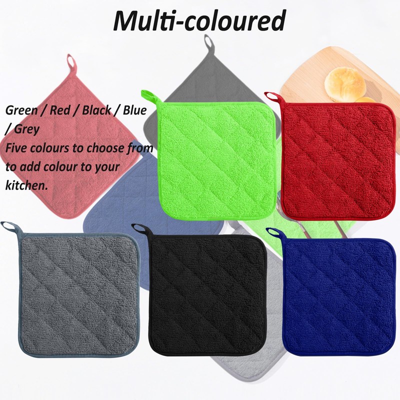5 Pack Terry Cloth Pot Holders for Kitchen Heat Resistant,