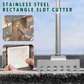 Dayinkes Square Hole Cutter for Electrical Box, Portable Rectangle Slot Cutter, Alloy Steel Electric Concrete Saw, Fast-Cutting One Step Hole Tool, for Brick Concrete Cement Stone