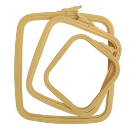 Nurge Beige 3 Pcs Set Plastic Square Embroidery Hoop, Cross Stitch Hoops, Punch Needle Hoop (3 Pcs)