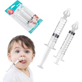 Silicone Baby Nasal Aspirator,Syringe Nasal Irrigator,10ml Nasal Irrigator Portable Infant Nose Cleaner Nose Aspirator with Cleanable and Reusable Silicone Nasal Suction Tip（Transparent）