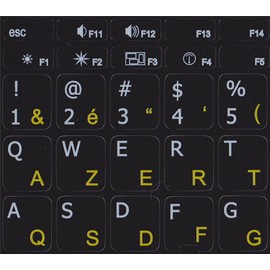 Online-Welcome Mac French Azerty English US Keyboard Label Black