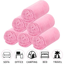 SmoothNovelty 6 Pcs Fleece Blankets for Girls Sleepover Party Soft Fuzzy Throw Blanket Warm Flannel Blanket for Teenager Spa Party Movie Graduation (Pink,40 x 60 Inch)