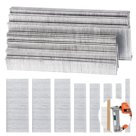 Hilitchi 4800PCS 18 Gauge 4 Sizes Brad Nails Assortment Kit, F15/F25/F38/F50 Galvanized Straight Finishing Nail for Repairing Molding Cabinetry Building Assembly