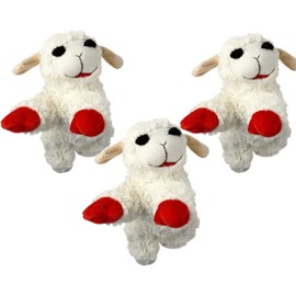 HDP Lambchop Plush Dog Toy 10" with Squeaker Color:White (Pack of 3)