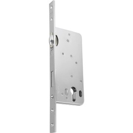 GRUNDMANN Mortise Lock PZ with Rolling Latch, Diameter 50 mm, Steel Silver-Coloured Galvanised, Pack of 1, Accessories Fittings